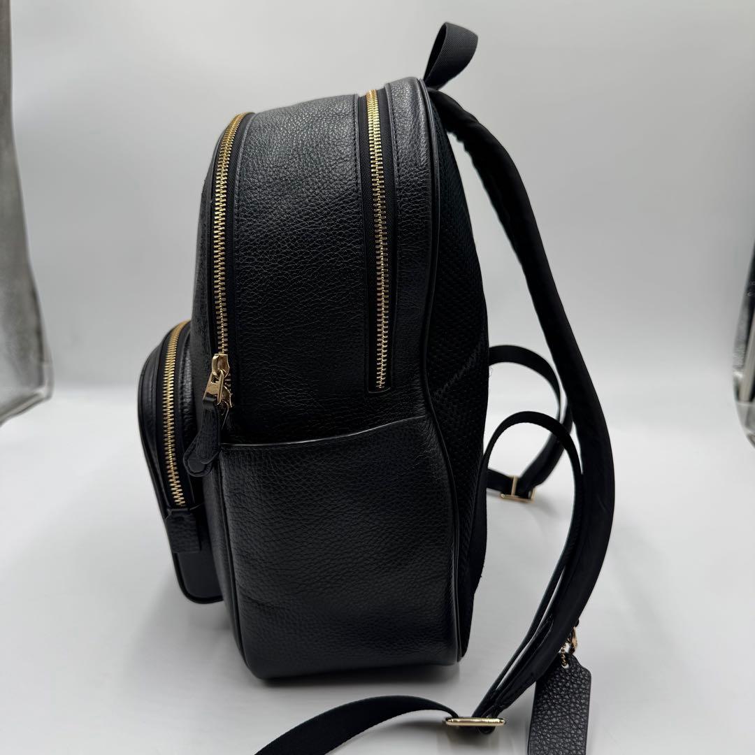 美品✨ コーチ リュック ビジネスA4 ペブルレザー 2室 大容量 ブラック