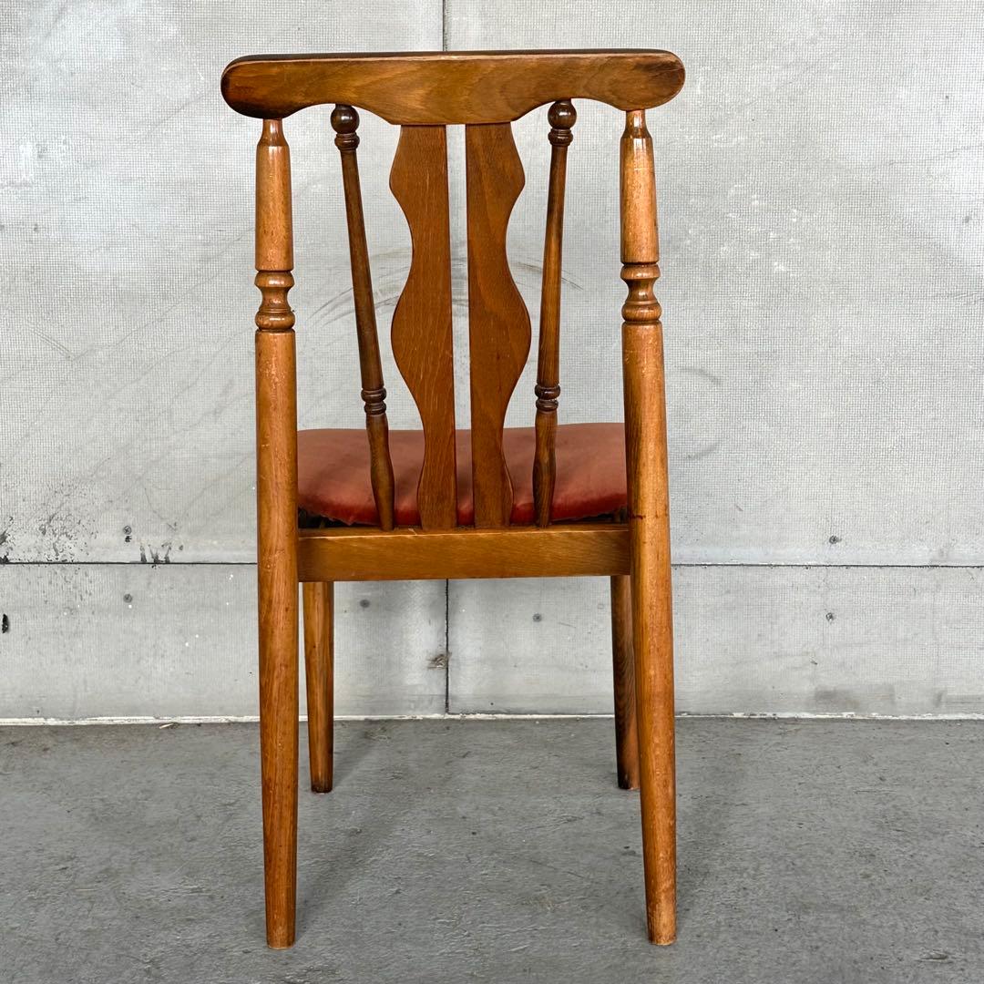 レトロ喫茶店風チェア ベロア座面 ウッドフレーム カフェスタイル インテリア椅子