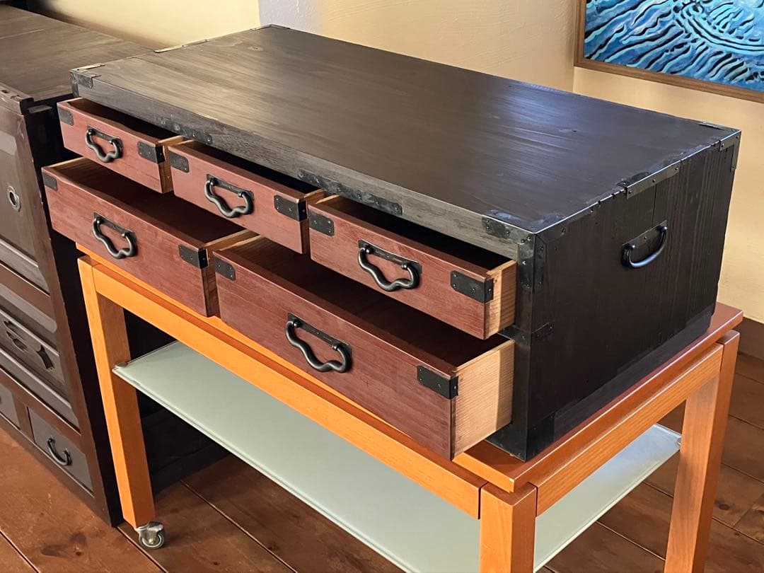 和箪笥 時代箪笥 ローボード 木製たんす引き出し テレビ台 アンティーク 古道具