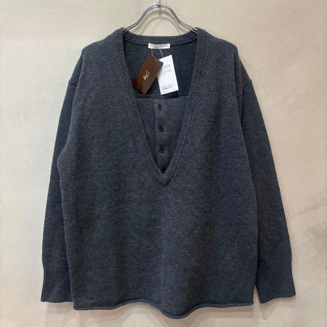 新品 訳あり品 plage プラージュ WO レイヤードニット グレー