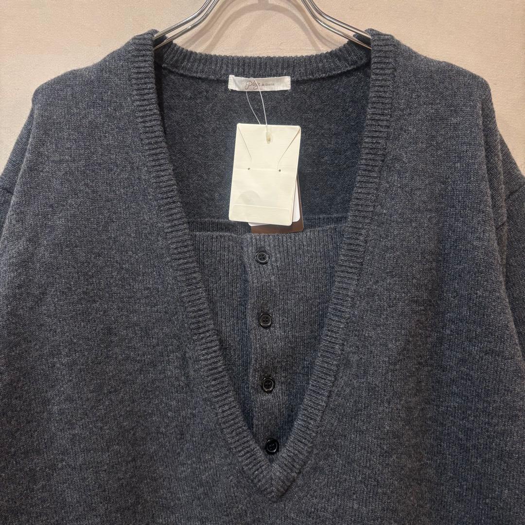 新品 訳あり品 plage プラージュ WO レイヤードニット グレー