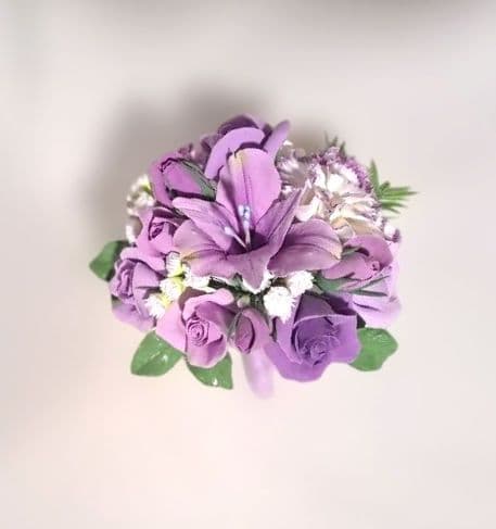 保護猫ファミリー クレイフラワー ブーケ型アレンジメント5点