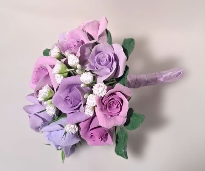 保護猫ファミリー クレイフラワー ブーケ型アレンジメント5点