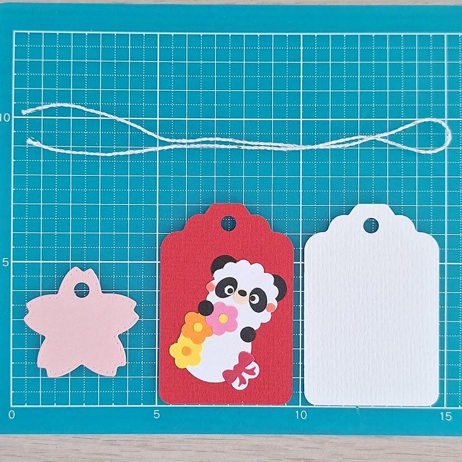 メッセージカード　桜付アニマル花束タグ　NO.1　5枚　クラフトパンチ　730円