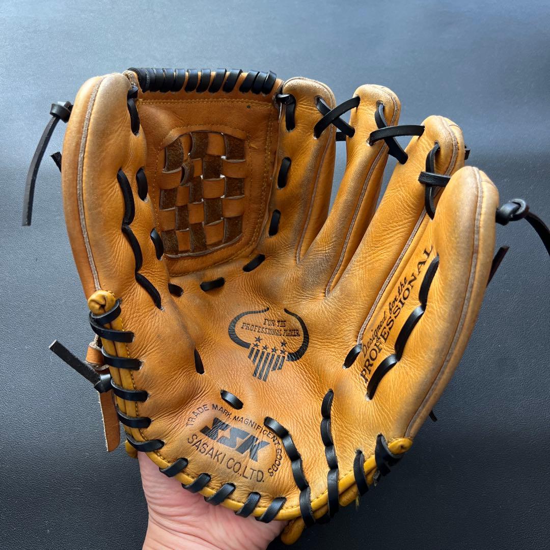 SSK 軟式野球グローブ 全紐交換、グリスアップ済み ヴィンテージ