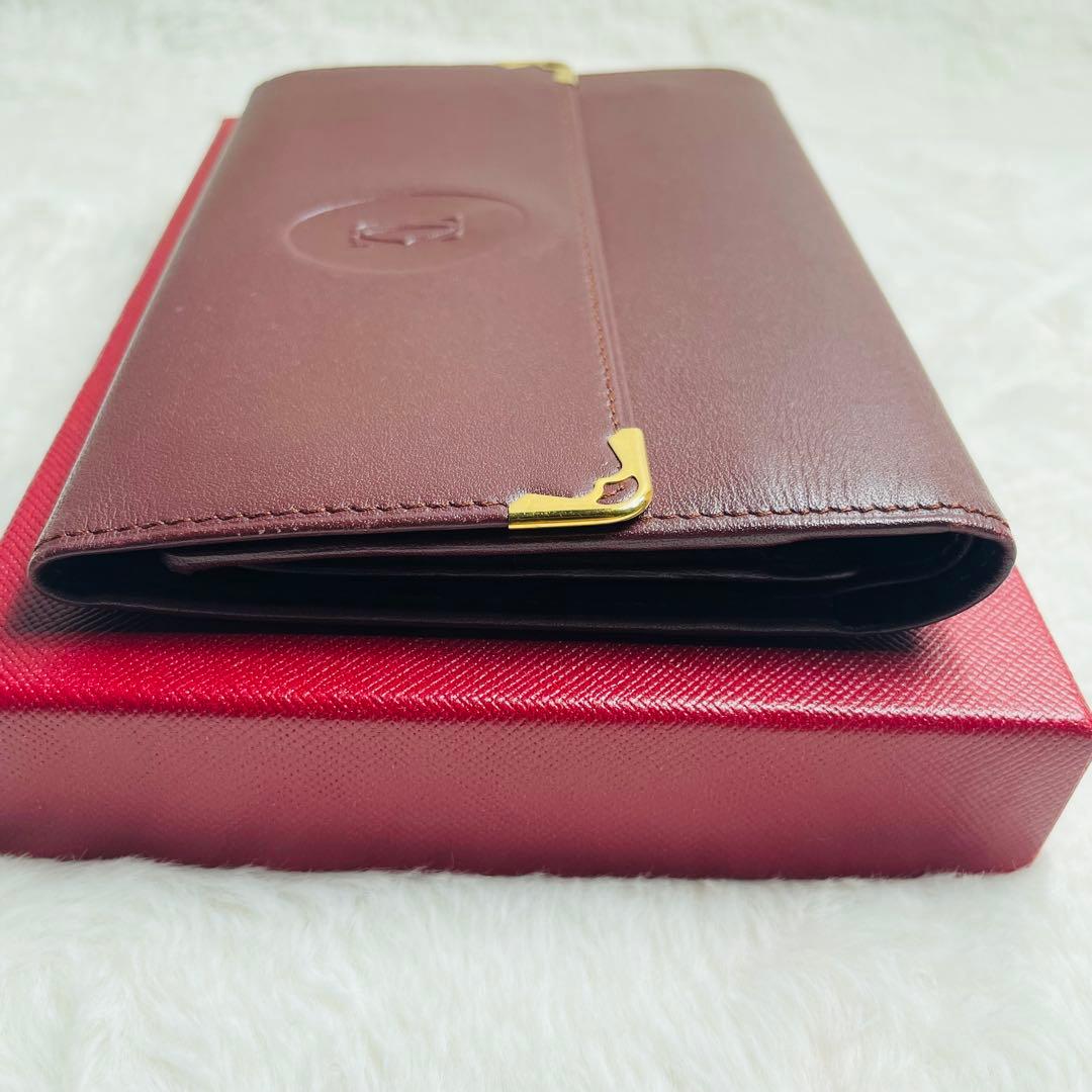 未使用級正規品Cartier カルティエ がま口 マストライン 三つ折り 希少