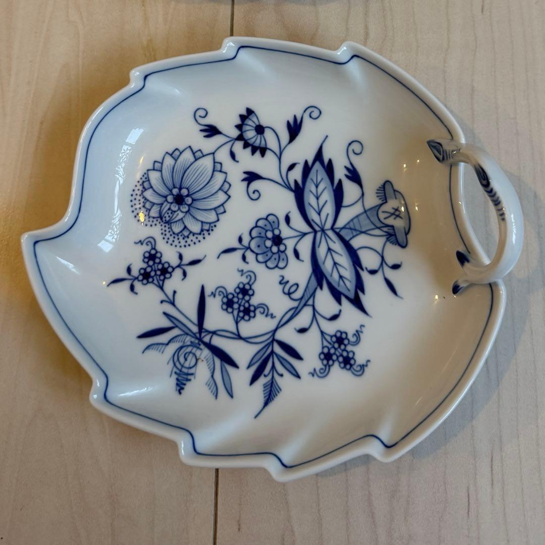 未使用保管品　MEISSEN マイセン　ブルーオニオン　20cmリーフディッシュ