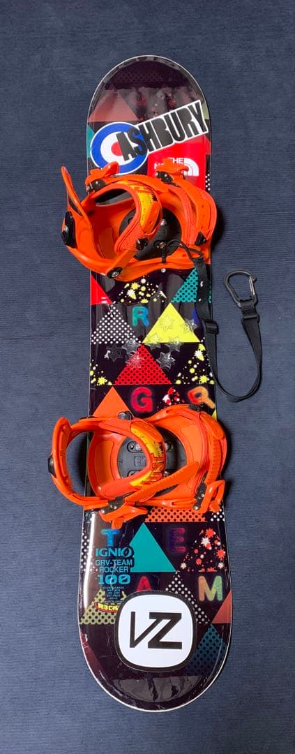 IGNIO スノーボード100cmキッズ＋Kissmarkビンディングセット袋付