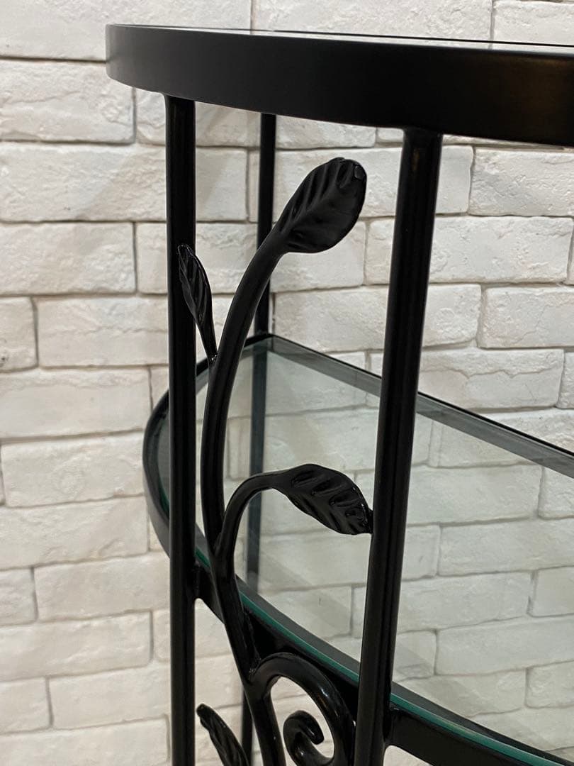 【東京都内23区配送無料】定価6万円　ガラス　コンソール　植物　玄関　棚　飾り