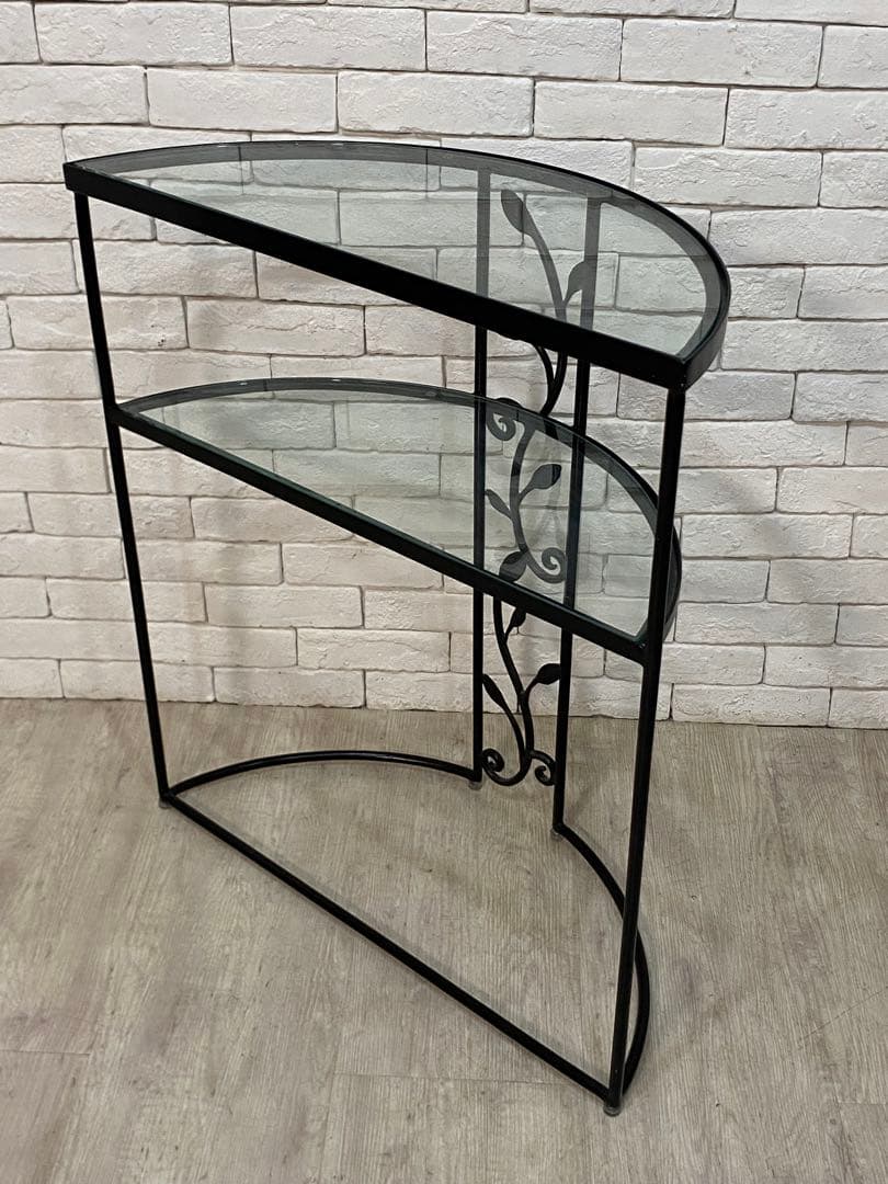 【東京都内23区配送無料】定価6万円　ガラス　コンソール　植物　玄関　棚　飾り