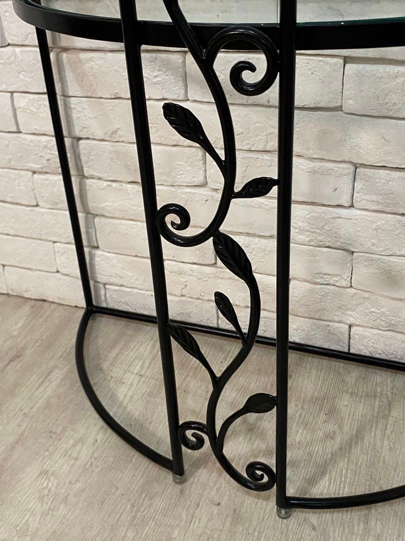 【東京都内23区配送無料】定価6万円　ガラス　コンソール　植物　玄関　棚　飾り