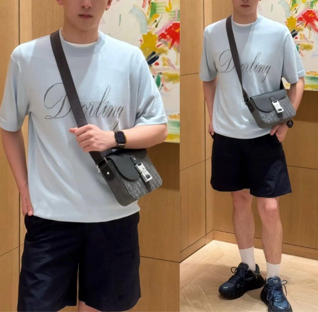 DIOR/Saddleフラップ付きメッセンジャーバッグミニディオールほぼ未使用