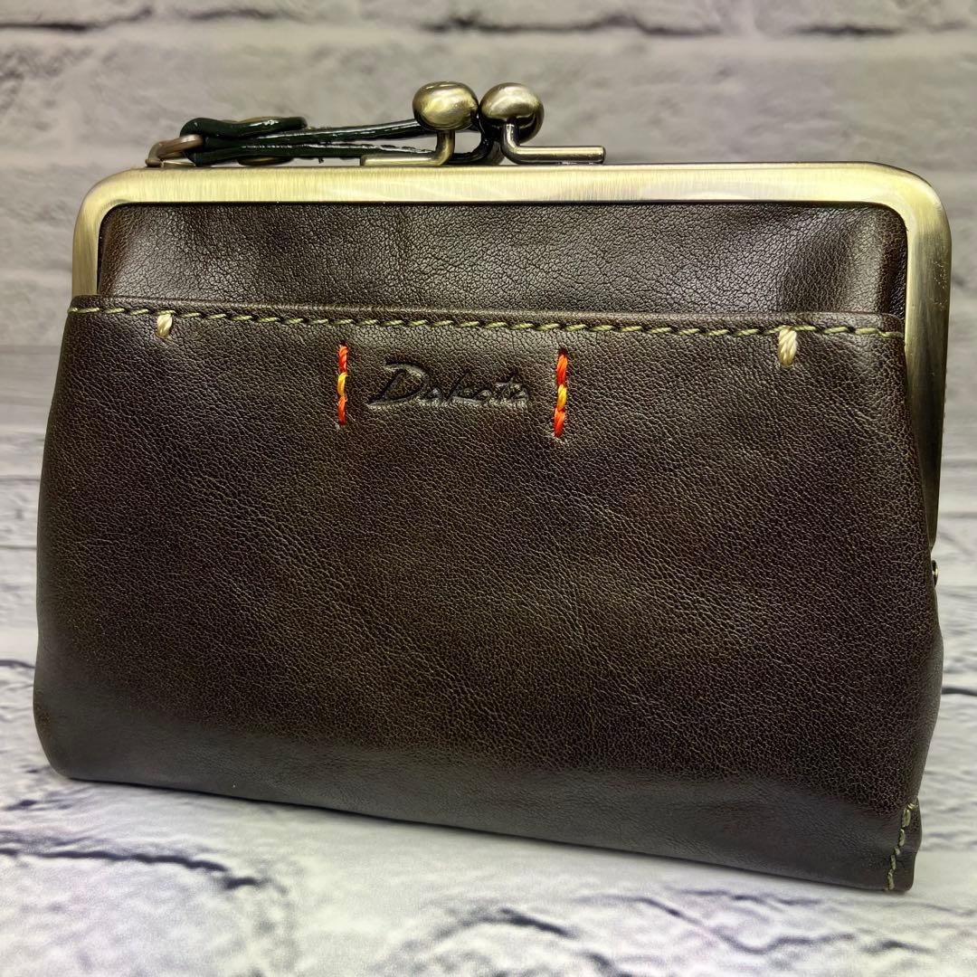 未使用級✨ダコタ ピチカート がま口 L字ファスナー 本革 レザー 二つ折り財布