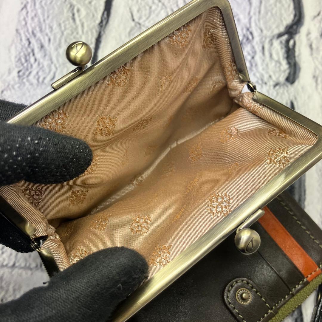 未使用級✨ダコタ ピチカート がま口 L字ファスナー 本革 レザー 二つ折り財布