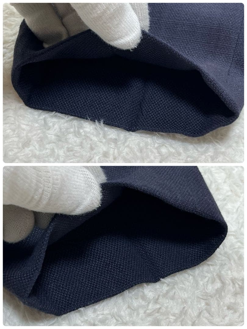 グリーンレーベルリラクシング　セットアップ　ノーカラー　パンツ　スーツ　ネイビー