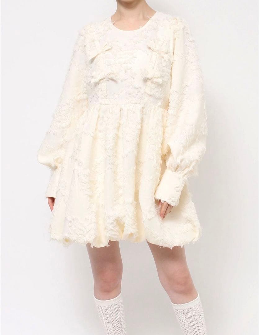 merry jenny バルーンリボンミニワンピース アイボリー