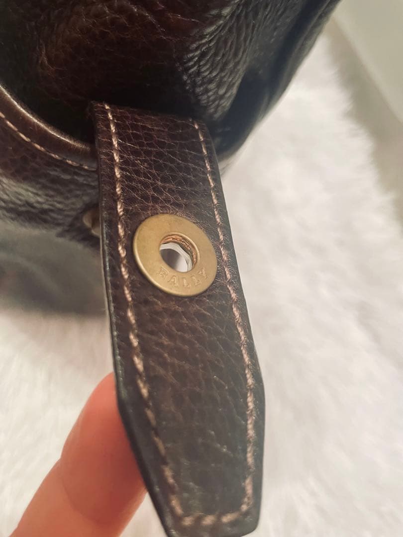 BALLY ダークブラウン レザー トートバッグ