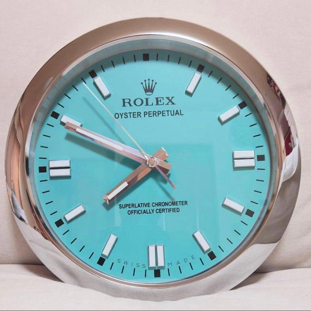 壁掛け ロレックス ☆希少☆ ティファニーブルー オイスターパーペチュアル
