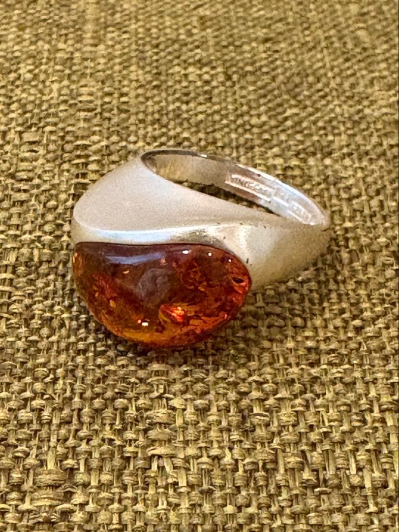 Lapponia ラポーニア　リング指輪　琥珀アンバー　SV925