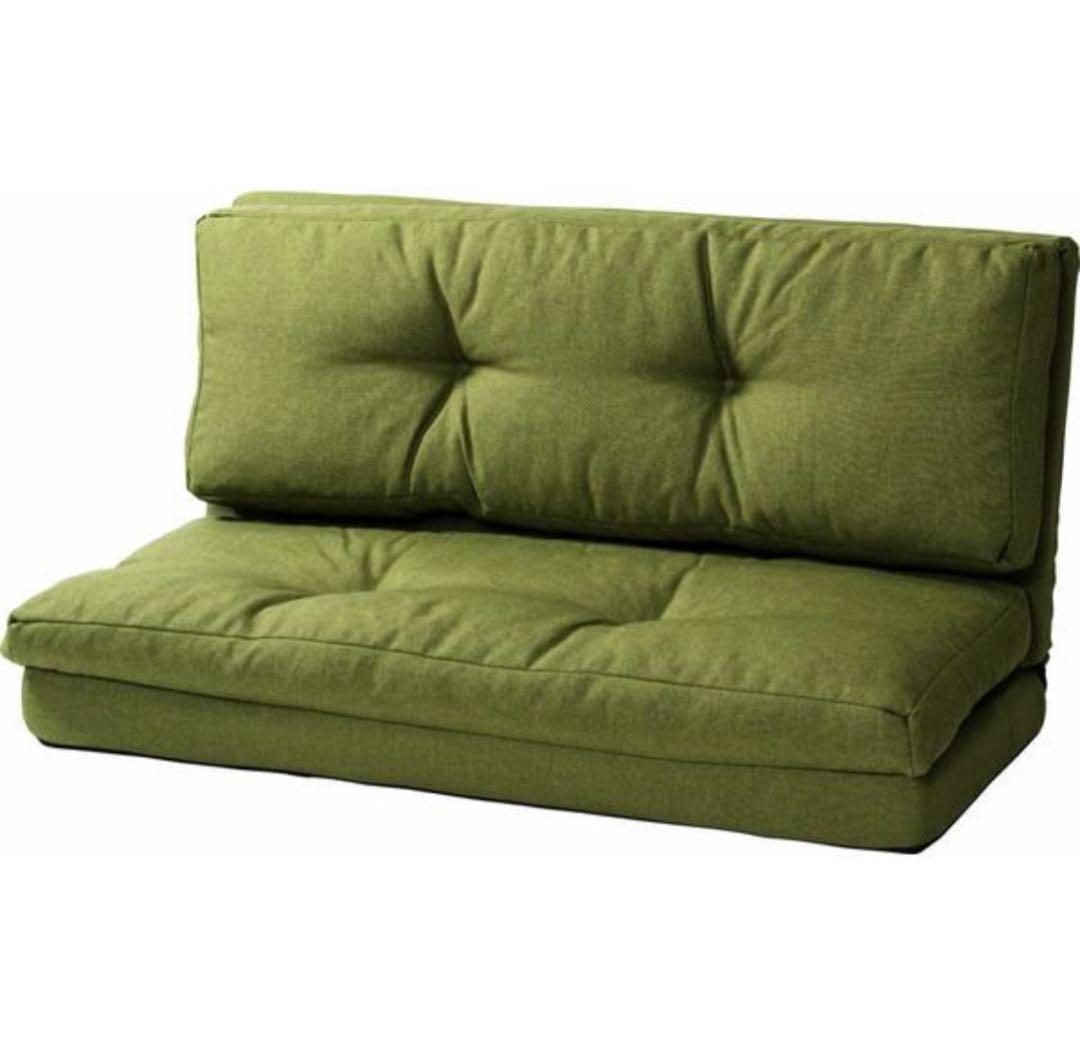 ソファ　ソファー　2人掛け　座椅子　グリーン