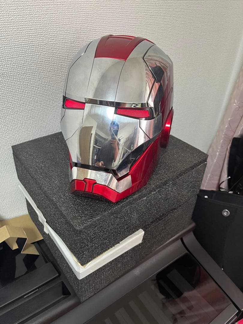 アイアンマンヘルメット シルバー/レッド