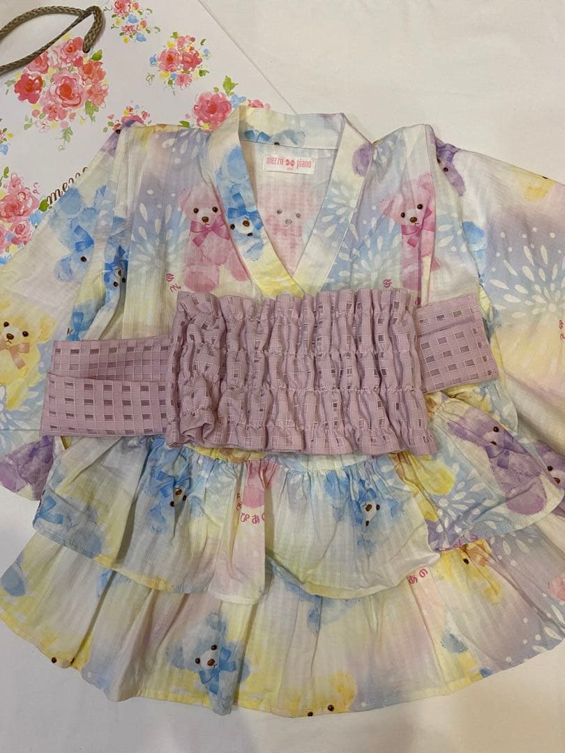 【美品】メゾピアノ 浴衣　100センチ