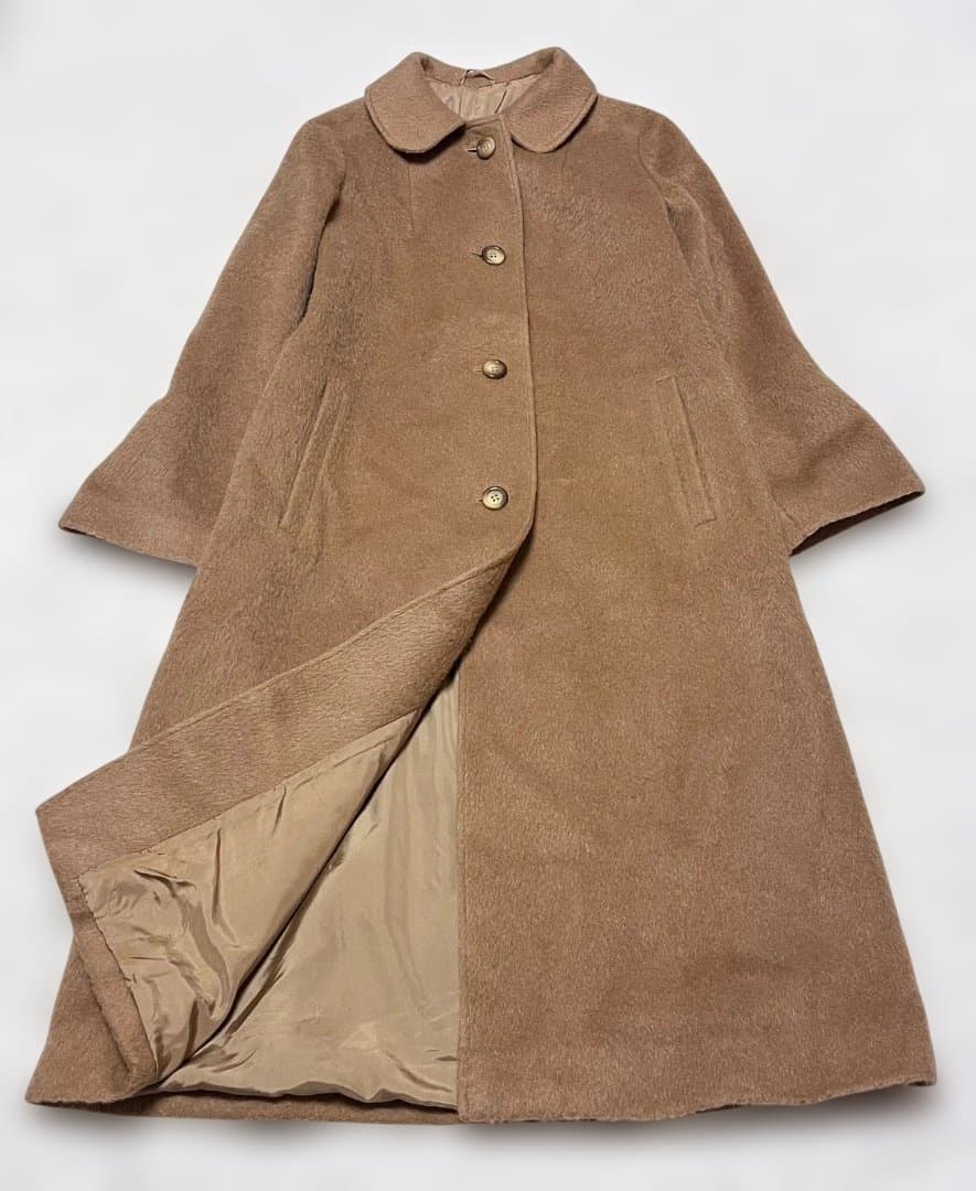 HERNO モヘヤ ウール シャギー ロングステンカラーコート イタリア製