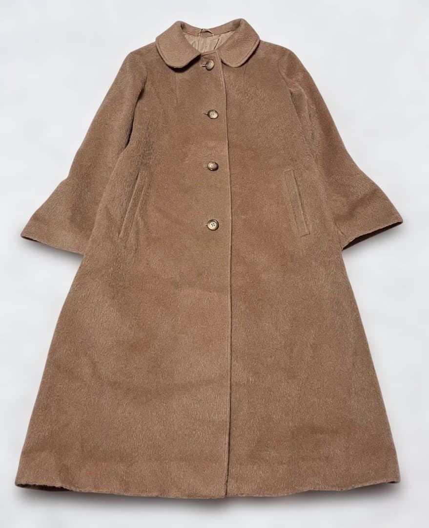 HERNO モヘヤ ウール シャギー ロングステンカラーコート イタリア製
