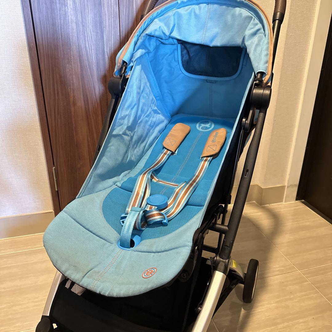 サイベックス　ベビーカー　オルフェオ　ビーチブルー　レインカバー付き