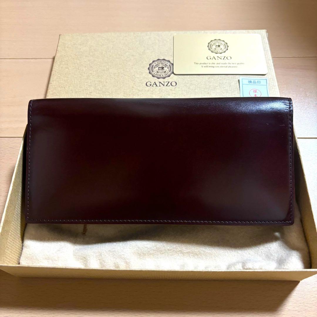 ガンゾ　CORDOVAN (コードバン) 通しマチ長財布　伊勢丹限定　ブラウン
