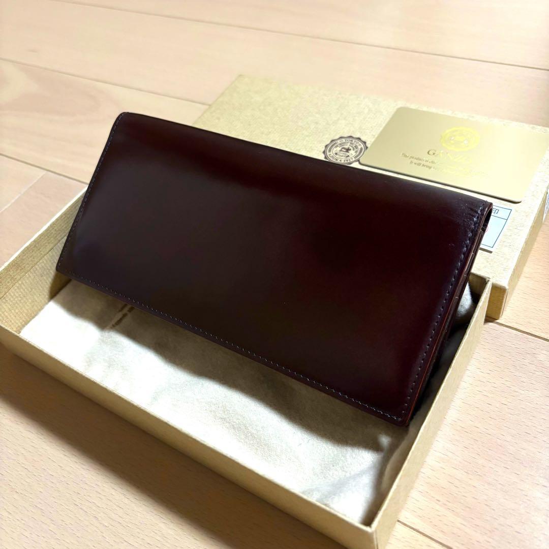 ガンゾ　CORDOVAN (コードバン) 通しマチ長財布　伊勢丹限定　ブラウン
