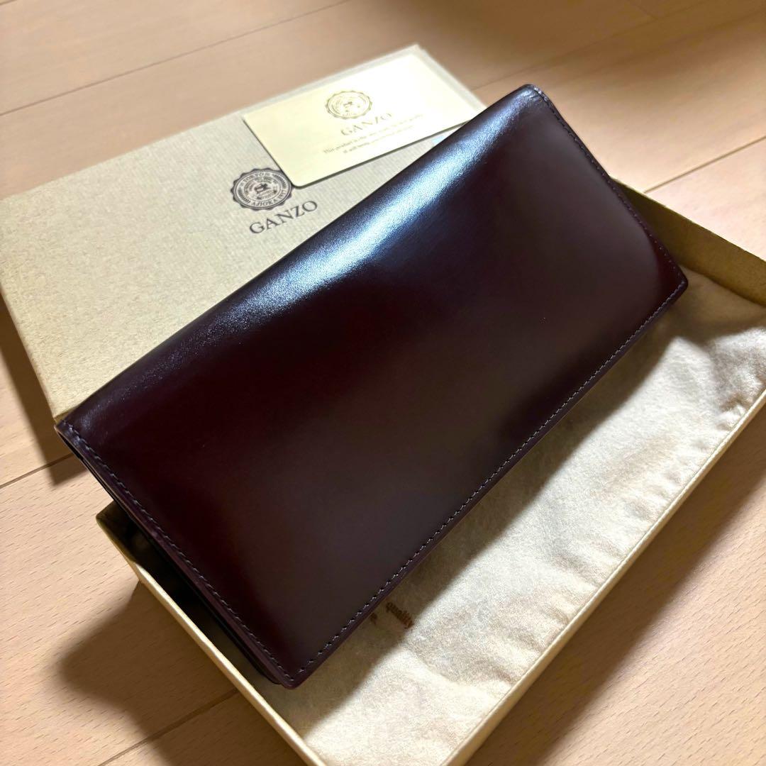 ガンゾ　CORDOVAN (コードバン) 通しマチ長財布　伊勢丹限定　ブラウン