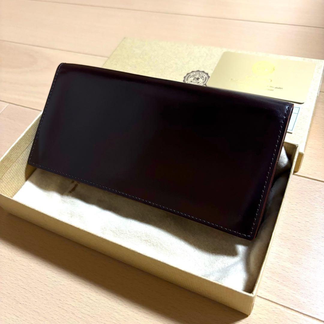 ガンゾ　CORDOVAN (コードバン) 通しマチ長財布　伊勢丹限定　ブラウン