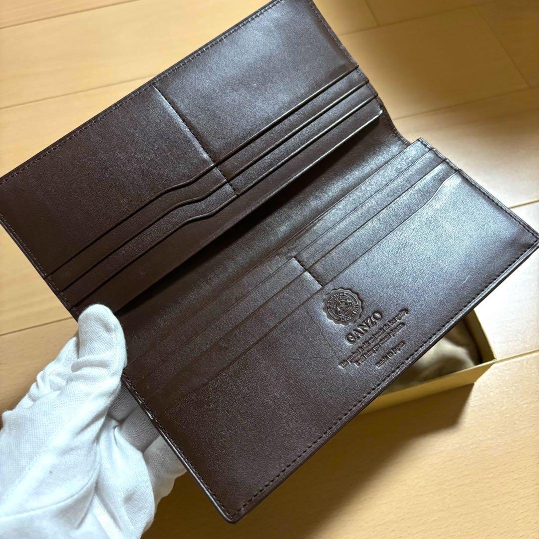 ガンゾ　CORDOVAN (コードバン) 通しマチ長財布　伊勢丹限定　ブラウン