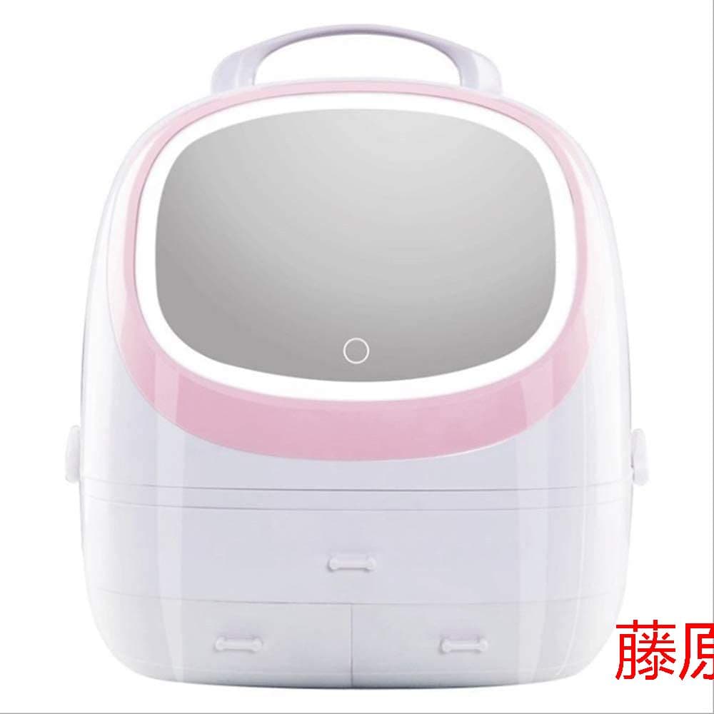 化粧品収納ボックス コスメボックス化粧鏡付きメイクケース ポータブル 引き出!