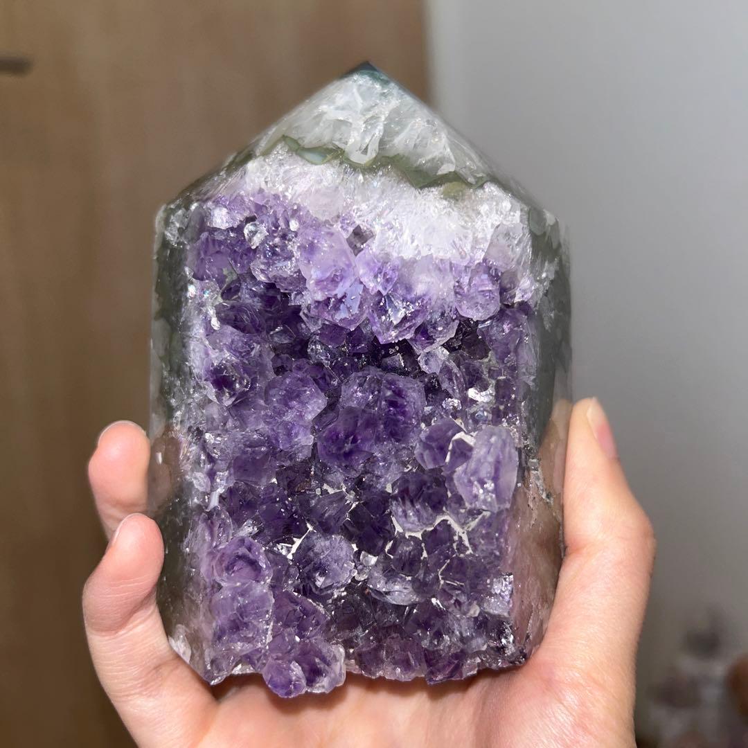 アメジスト タワー bigサイズ 870g 結晶ザクザク 天然石