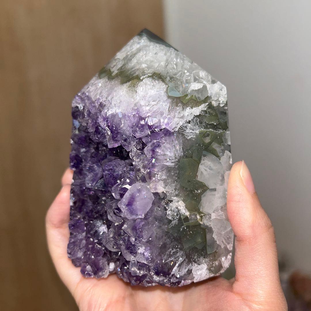 アメジスト タワー bigサイズ 870g 結晶ザクザク 天然石