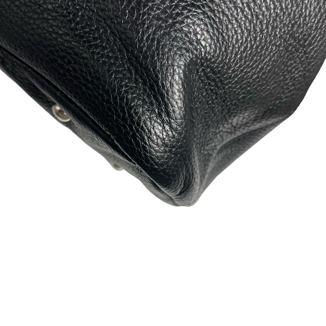 美品　バーニーズニューヨーク トートバッグ A4 シボ革 レザー 黒 790