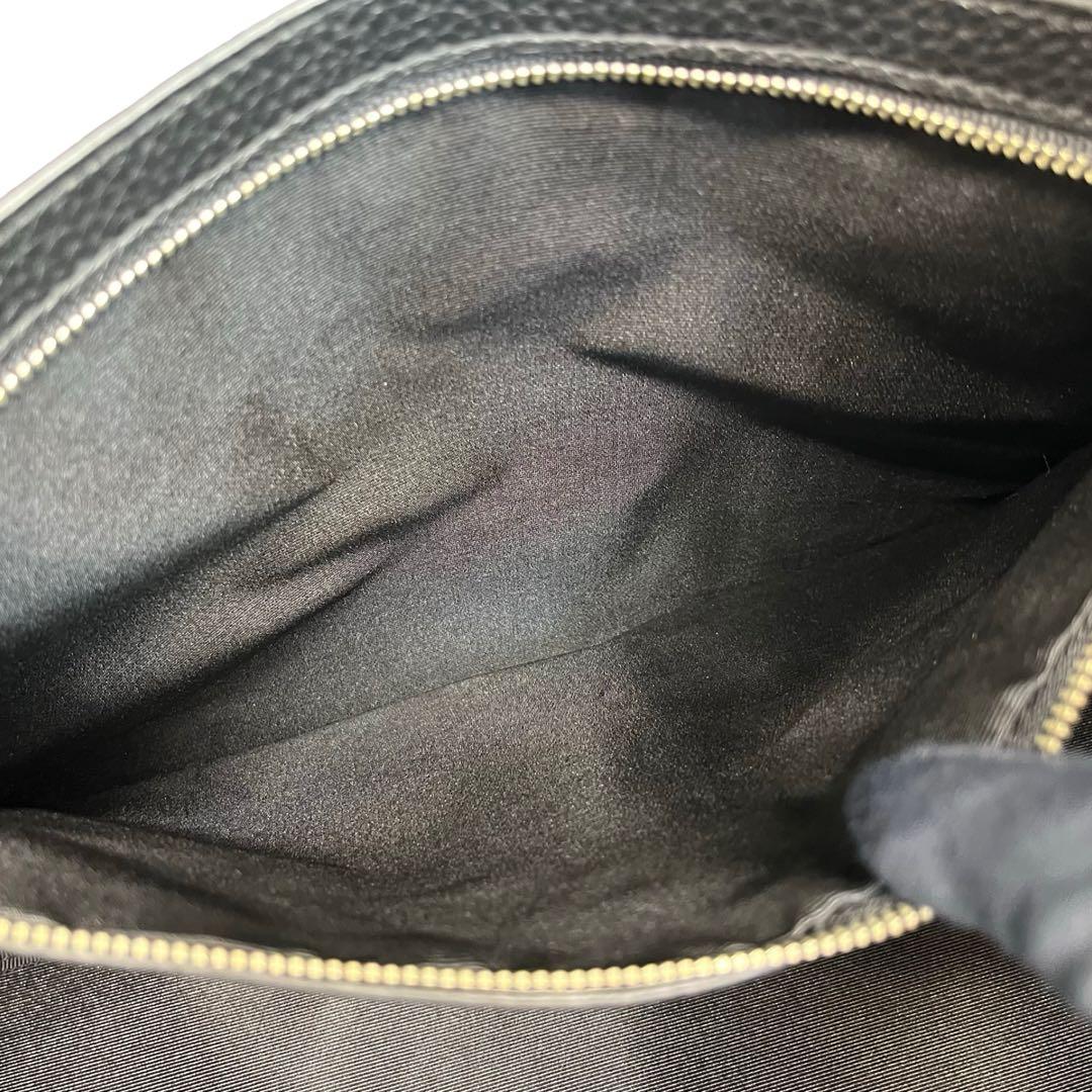 美品　バーニーズニューヨーク トートバッグ A4 シボ革 レザー 黒 790