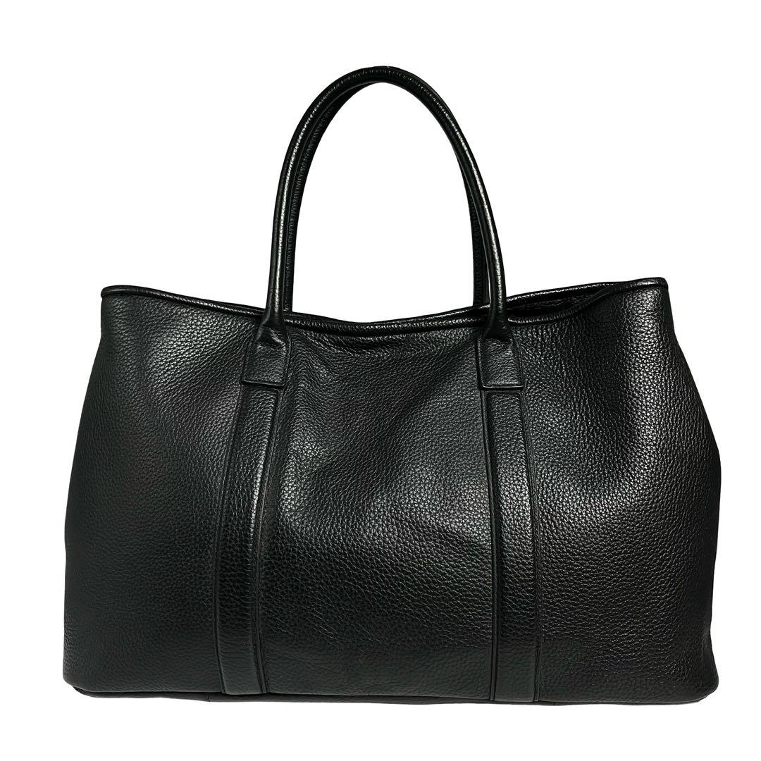 美品　バーニーズニューヨーク トートバッグ A4 シボ革 レザー 黒 790