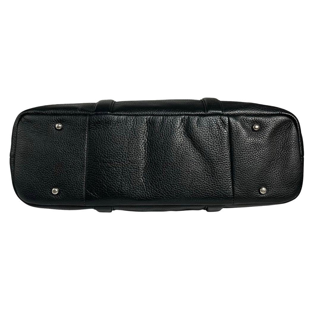 美品　バーニーズニューヨーク トートバッグ A4 シボ革 レザー 黒 790