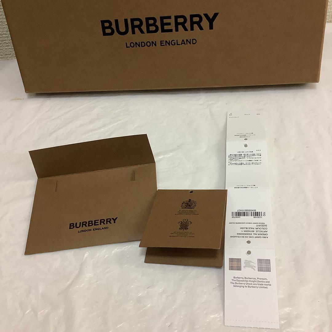 7671⑧BURBERRY チェック柄マフラー ピンク・ベージュ