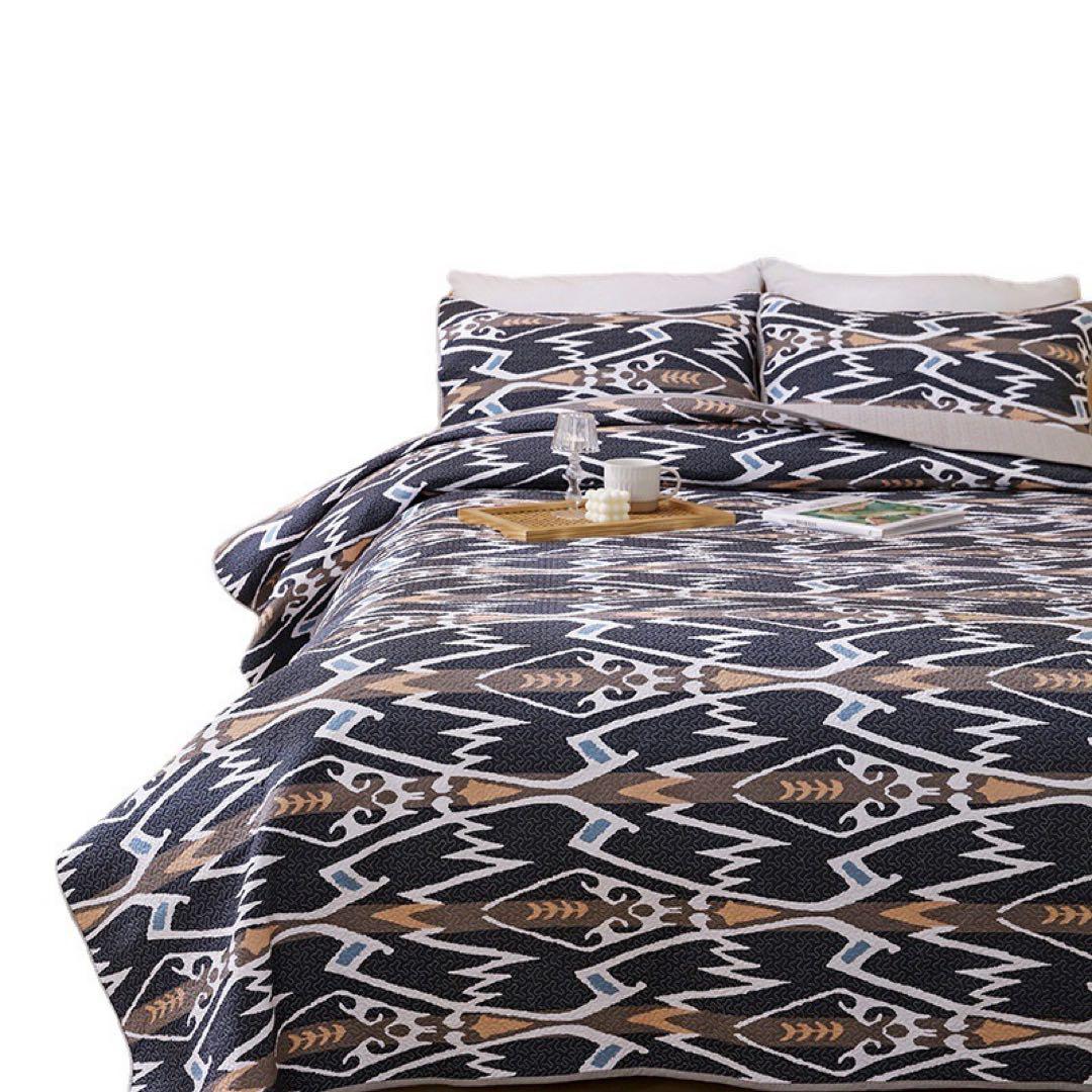 キルトベッドカバー3点セット綿マルチカバー キルティング 811