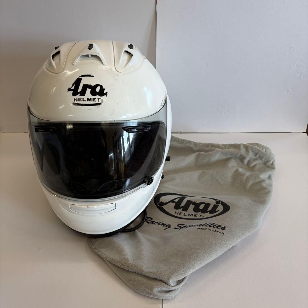 ペ*人様 Arai フルフェイスヘルメット ホワイト 収納袋付き