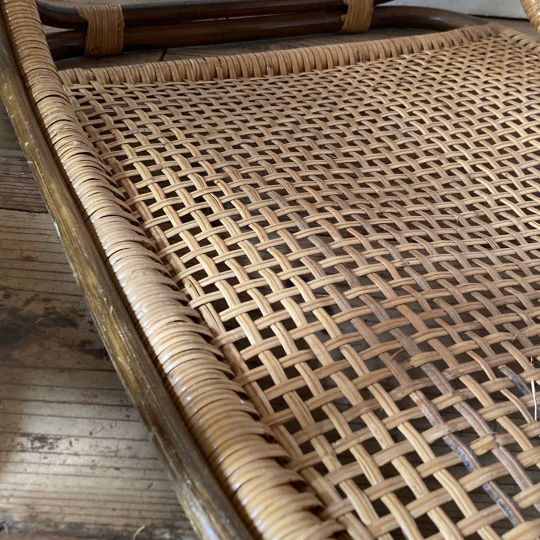 2脚セット ヴィンテージラタン 座椅子 和モダン レトロ 古民家