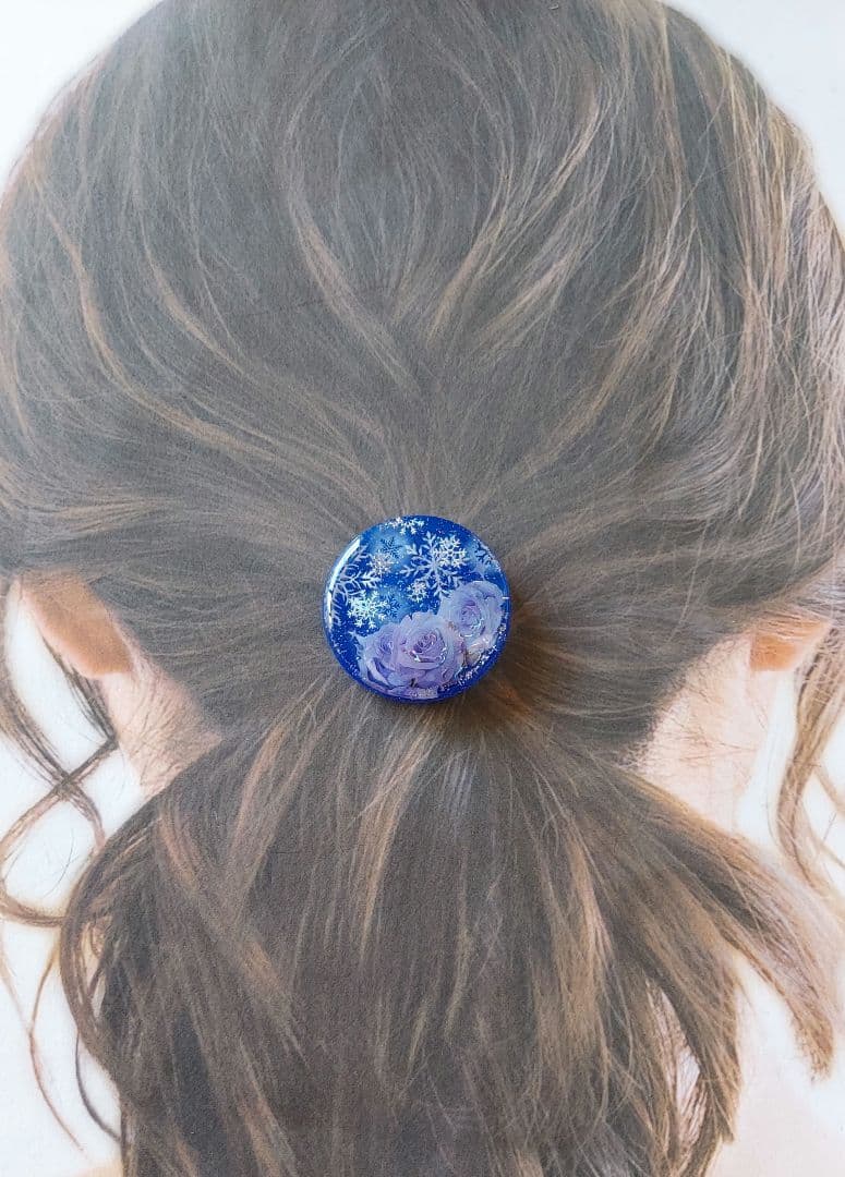 【1672】レジン　ヘアゴム　ポニーフック　ブロ―チ　ハンドメイド