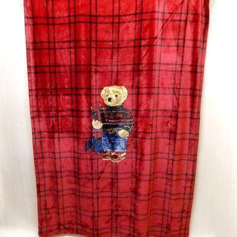 ポロ ラルフローレン ブランケット POLO BEAR ポロベア チェック 赤黒