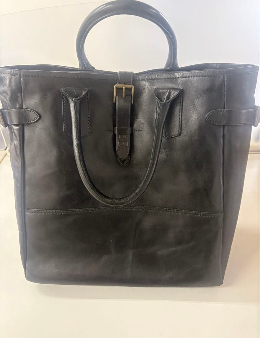 価格交渉可　PRL ポロラルフローレン　ブラックレザートートバッグ