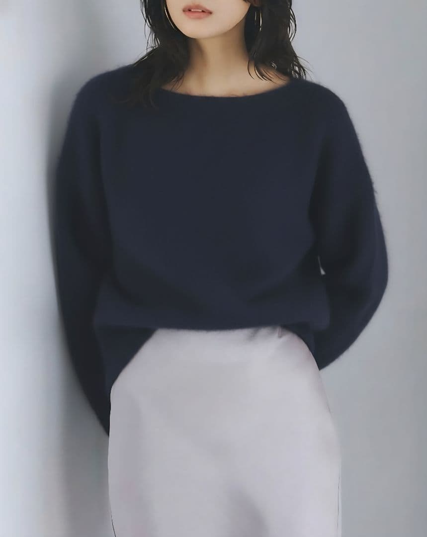 完売品 anuans ラクーンフォックス2wayネックプルオーバーニット