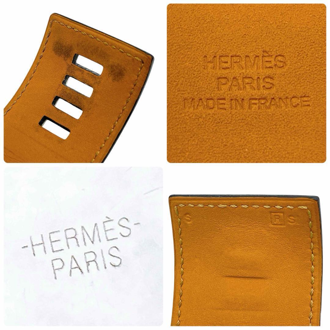 良品 エルメス コリエドシアン ブレスレット 黒 ブラック シルバー レディース